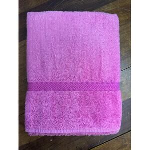 Martex Vintage Retro Fuschia Pink Cotton Pool Beach Bath Towel Made In USA